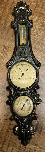Vintage weerstation met barometer en hydrometer, Ophalen of Verzenden, Gebruikt, Weerstation