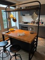 VADHOLMA Kitchen island with rack, Huis en Inrichting, Keuken | Keukenelementen, Ophalen, Gebruikt, 100 tot 150 cm, 75 cm of meer