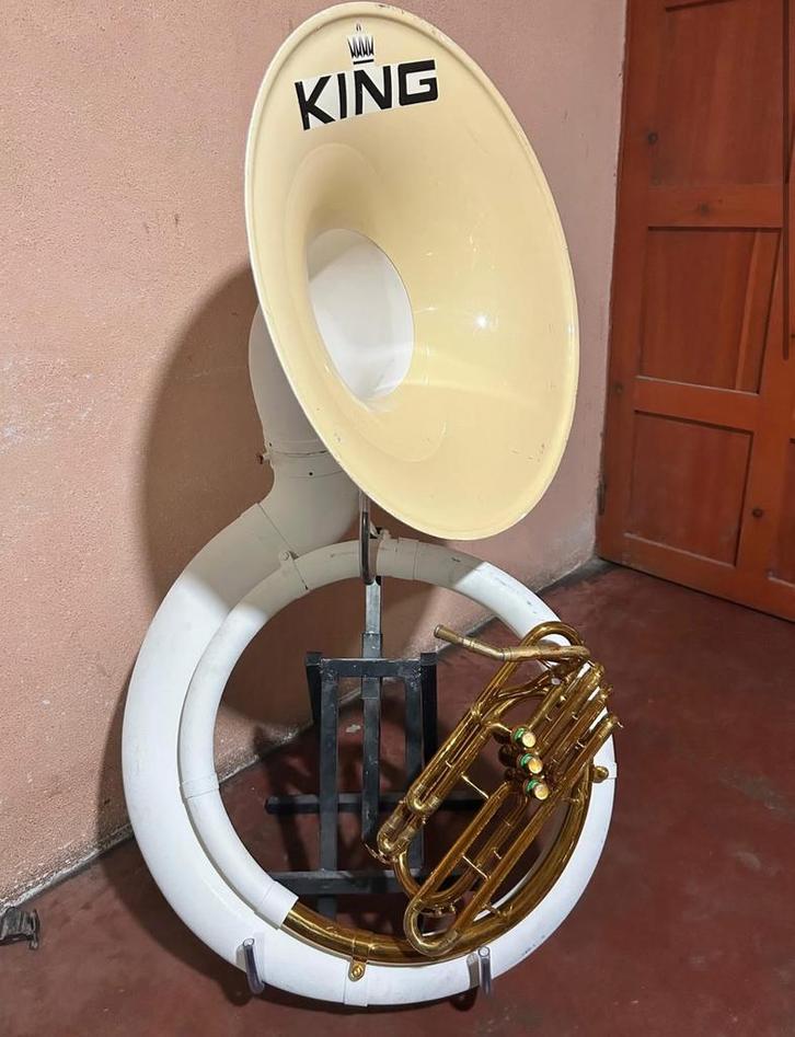 Gezocht:sousafoon king of conn, Muziek en Instrumenten, Blaasinstrumenten | Tuba's, Gebruikt, Ophalen of Verzenden