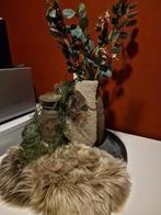 Grote nepalese vazen/ kruiken met groot metalen dienblad, Ophalen, Zo goed als nieuw