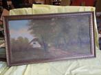 schilderij oud   landweg boerderij 87 x 48, Ophalen