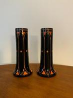 2 Glazen Siervazen Art Nouveau stijl, Antiek en Kunst, Antiek | Glas en Kristal, Ophalen of Verzenden