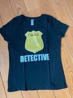 Zwart Police Detective T-shirt - Maat M, Ophalen of Verzenden, Zo goed als nieuw, Maat 38/40 (M), Carnaval