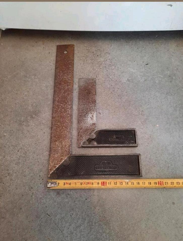 2x blokhaak winkelhaak 90 graden nooitgedacht nooitgedagt, Doe-het-zelf en Verbouw, Gereedschap | Handgereedschap, Gebruikt, Ophalen of Verzenden