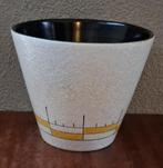 Vintage grote ADCO bloempot met gele vlakken + zwarte lijnen, Tuin en Terras, Gebruikt, Rond, Binnen, Ophalen of Verzenden