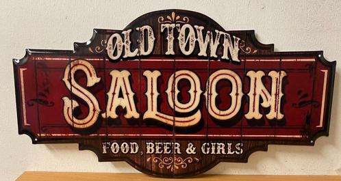 Old town Saloon food beer girls reclamebord van metaal, Huis en Inrichting, Woonaccessoires | Tekstborden en Spreuken, Nieuw, Ophalen of Verzenden