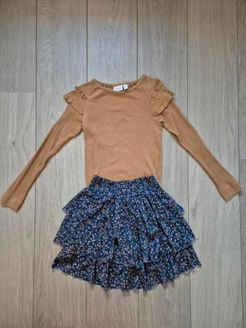 Name it longsleeve en rokje rok bloemetjes mt 110 beschikbaar voor biedingen