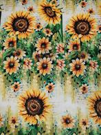 Zonnebloem tricot, Hobby en Vrije tijd, Stoffen en Lappen, 120 cm of meer, Nieuw, Ophalen of Verzenden, Katoen