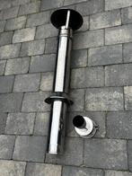 RVS Kachelpijp 120/80 met Stormkraag & Regenkap, Huis en Inrichting, Kachels, Ophalen of Verzenden, Gebruikt