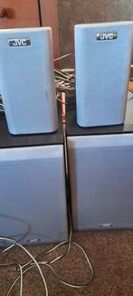 JVC speakerset subwoofer center 100 watt en 4 speakers, Audio, Tv en Foto, Luidsprekers, Ophalen, Subwoofer, JVC, Zo goed als nieuw
