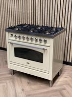 Boretti Crème 90cm Gas 6 pits + Multifunctionele Oven, Witgoed en Apparatuur, Fornuizen, 60 cm of meer, Ophalen of Verzenden, Gas