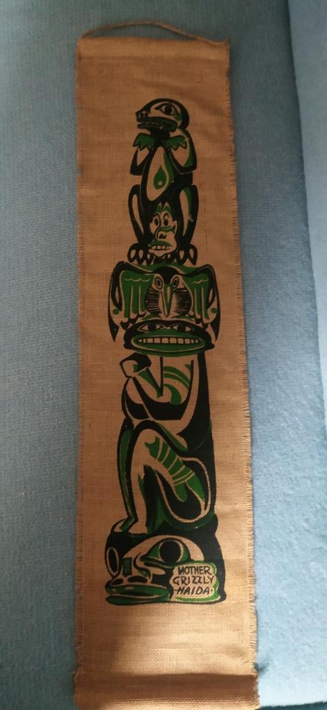 Doug Cranmer Mother Grizzly Haida  kunstwerk vintage 93x23cm, Ophalen of Verzenden