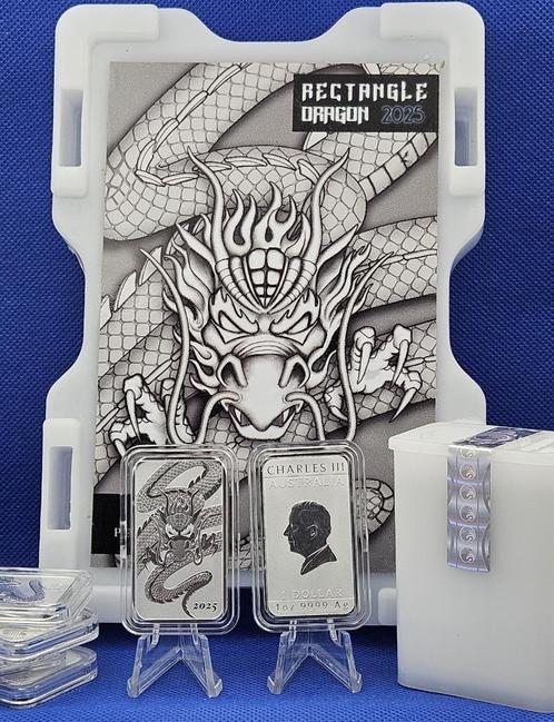 (9502EV) AUSTRALIA  NIEUW  RECTANGLE DRAGONS 2025, Postzegels en Munten, Munten | Oceanië, Setje, Zilver, Ophalen of Verzenden