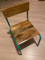 Kids stoel Home Depot hout metaal origineel turquoise, Ophalen of Verzenden, Nieuw, Stoel(en)