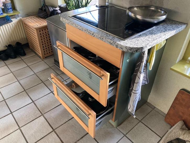 Complete keuken, Huis en Inrichting, Keuken | Complete keukens, Gebruikt, Hoekkeuken, Overige kleuren, Kunststof, Met kookeiland