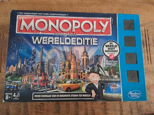 monopoly wereldeditie (Hasbro Gaming), Hobby en Vrije tijd, Gezelschapsspellen | Bordspellen, Gebruikt, Een of twee spelers, Drie of vier spelers