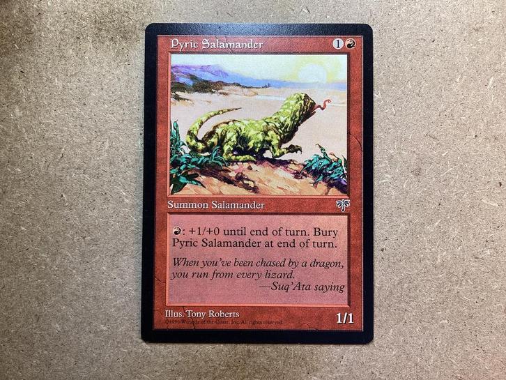 1x Pyric Salamander (Excellent), Hobby en Vrije tijd, Verzamelkaartspellen | Magic the Gathering, Zo goed als nieuw, Losse kaart