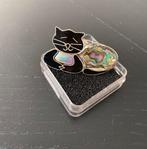 Poesbroche abalone schelp Alpaca Mexico vintage, Ophalen of Verzenden, Zo goed als nieuw, Zilver, Overige materialen