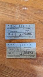 2 x oude ticket NZH Voorburg Haarlem, Ophalen of Verzenden, Gebruikt, Trein, Overige typen