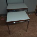 2 Cees Braakman pastoe model bijzettafels wit bovenblad, Huis en Inrichting, Tafels | Bijzettafels, Ophalen, Zo goed als nieuw