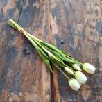Bos van 5 Real touch tulpen Creme 43cm, Binnen, Generic@example.com, Nieuw, Generic