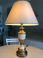 Grote Italiaanse Empire tafellamp van messing en aardewerk, Huis en Inrichting, Lampen | Tafellampen, 50 tot 75 cm, Empire hollywood regency