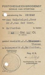 Postcheque en Girodienst dagstempel storting ca 1948, Postzegels en Munten, Ophalen of Verzenden, Envelop