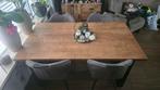 Eettafel mango hout met metalen U poot. 160x90, Huis en Inrichting, Tafels | Eettafels, Ophalen, 50 tot 100 cm, Zo goed als nieuw