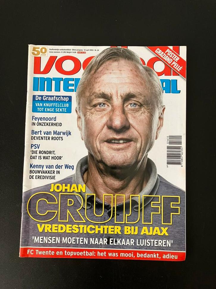 Voetbal International nr. 16 / 2015 met Johan Cruijff, ZGAN!, Boeken, Tijdschriften en Kranten, Zo goed als nieuw, Sport en Vrije tijd