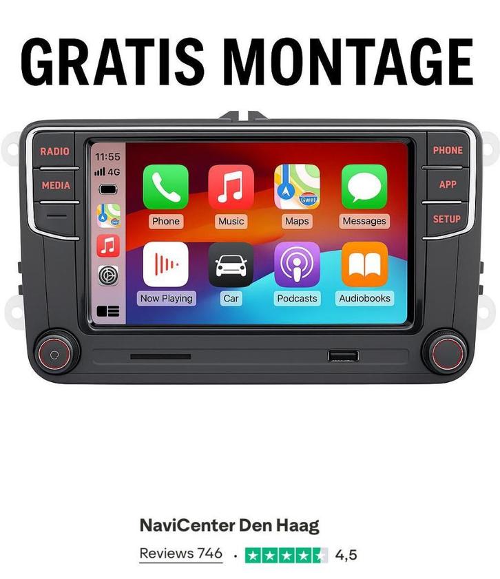 Carplay Volkswagen RCD330 RCD360 autoradio bluetooth usb sd, Auto diversen, Autoradio's, Nieuw, Ophalen of Verzenden
