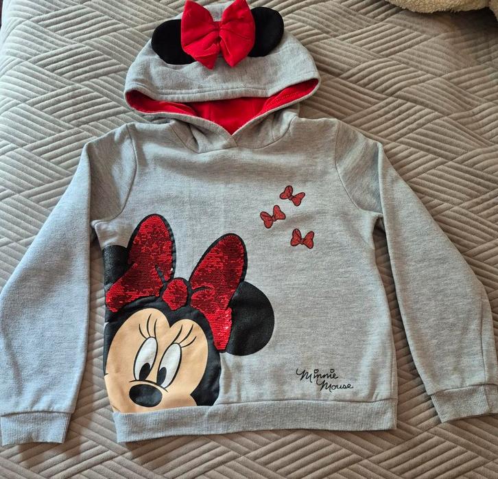 Minnie mouse hoodie maat 128, Kinderen en Baby's, Kinderkleding | Maat 128, Zo goed als nieuw, Meisje, Trui of Vest, Ophalen of Verzenden