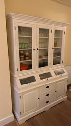 Buffekast / servieskast wit, met glas, Huis en Inrichting, Kasten | Buffetkasten, Ophalen, 200 cm of meer, 25 tot 50 cm, Glas