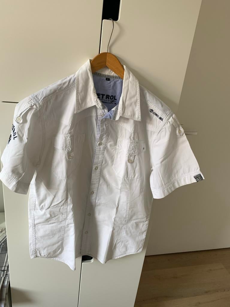 Petrol Industries Wit Heren Blouse - Maat L, Ophalen of Verzenden, Gedragen, Wit, Halswijdte 41/42 (L)