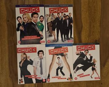 Chuck seizoen 1 t/m 5 DVD beschikbaar voor biedingen