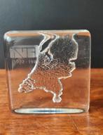 Vintage glazen presse papier Nederland Leerdam, 6x6x2 cm, Antiek en Kunst, Antiek | Glas en Kristal, Ophalen of Verzenden