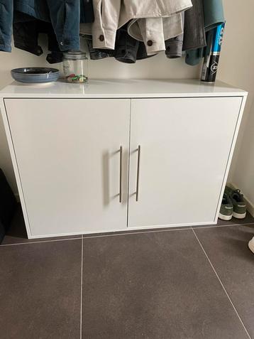 Schoenenkast hoogglans wit 