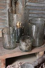 Windlichten blank bubbelglas Windlichten blank bubbelglas W, Www.jufbrocante.nl, Www.jufbrocante.nl, Nieuw, Ophalen of Verzenden