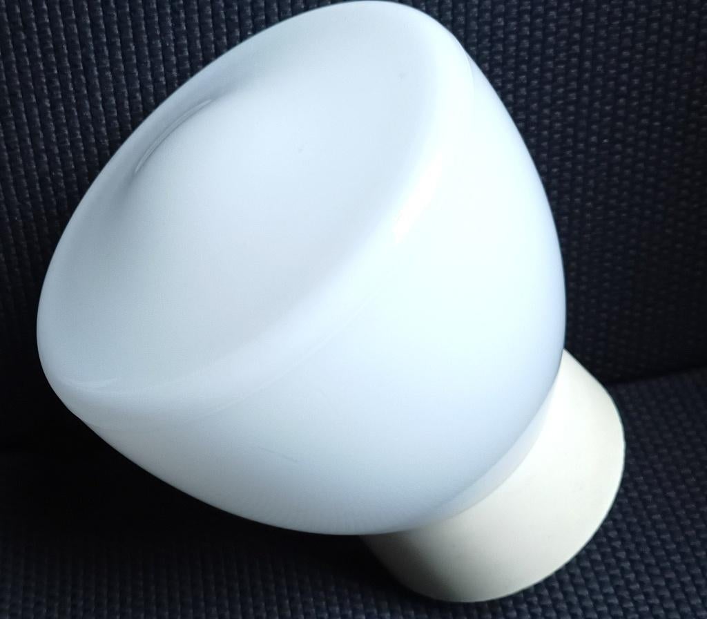 plafondlamp-Thabur stijl -Art Deco -wit glas met Corodex 70s, Huis en Inrichting, Ophalen of Verzenden, Gebruikt, Glas, Vintage - schoollamp  - Thabur   - Hollands  design