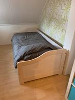 Wit houten bed - Eenpersoons met onderschuif bed, Ophalen, Eenpersoons, Wit, 200 cm