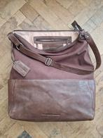 Cowboysbag leer textiel zgan! Chocolade bruin, Ophalen of Verzenden, Zo goed als nieuw