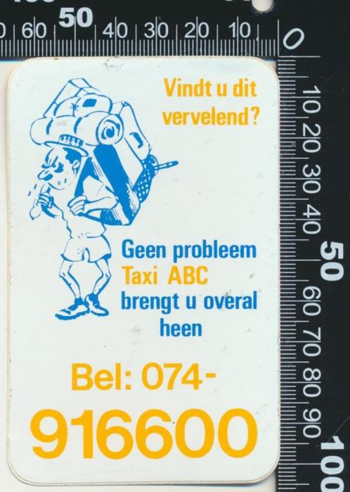 Sticker: Taxi ABC (1), Verzamelen, Stickers, Zo goed als nieuw, Bedrijf of Vereniging, Ophalen of Verzenden