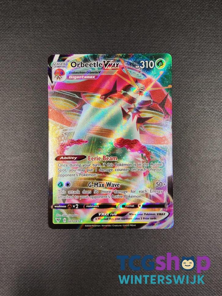 Orbeetle VMAX VIV 21, Hobby en Vrije tijd, Verzamelkaartspellen | Pokémon, Nieuw, Losse kaart, Ophalen of Verzenden