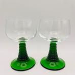 3 prachtige roemer grote wijnglazen vintage gekleurd glas, Ophalen of Verzenden