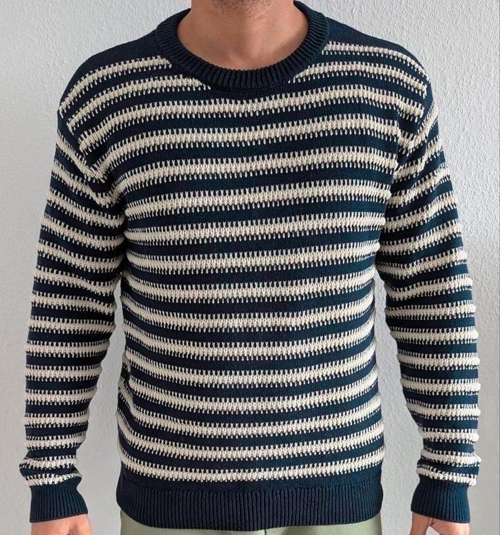 Zara Men Man | Trui Strepen Donkerblauw Wit | Maat M | Nieuw, Kleding | Dames, Truien en Vesten, Nieuw, Maat 38/40 (M), Overige kleuren