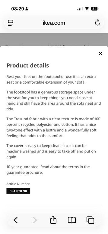 KIVIK hocker met opbergruimte – Footstool with storage Beige - afbeelding 7