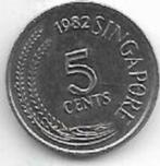 5  cent   1982  Singapoer. km. 2 a, Ophalen of Verzenden, Zuidoost-Azië, Losse munt