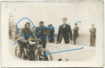 racemotor pioniertijd tijdopname motor fotokaart beschikbaar voor biedingen