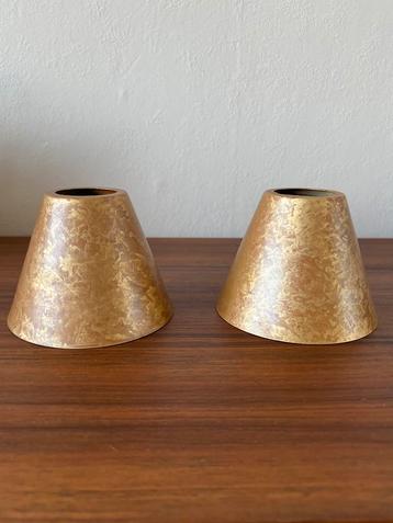 Set van 2 messing lampenkappen bijzonder vintage retro beschikbaar voor biedingen