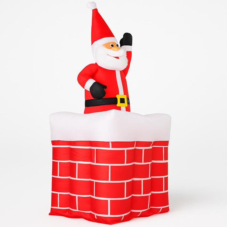 Opblaasbare LED Kerstman Uit Schoorsteen, Diversen, Kerst, Nieuw, Ophalen of Verzenden