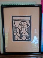 Houtsnede cubisme 1926 gesigneerd, Antiek en Kunst, Kunst | Litho's en Zeefdrukken, Ophalen of Verzenden